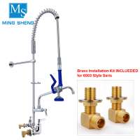 High Quality Professional OEM Wall Mounted Commercial Industrial Kitchen Brass Pre-Rinse UPC Spray Unit Sink Faucet