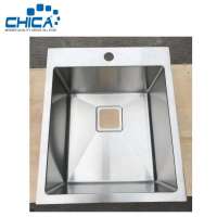 Stainless Steel Topmount Single Bowl Handmade House Kitchen Sink with Square Drain