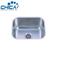 508x406.4x254mm Stainless Steel Single Bowl Deep Drawn Press Undermount House Laundry Sink Brushed Surface