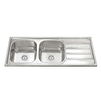 High Grade Material Double Bowls Top Mount  Laundry Drop In Milano Italian Kitchen Sink With Washboard